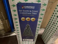 CHRISTMAS WORKSHOP 7FT SNOW AND CONE CHRISTMAS TREE