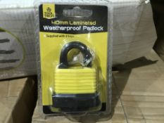 6 X BRAND NEW TOOL TECH 40MM LAMINATED WATERPROOF PADLOCKS