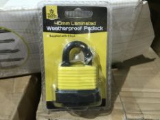 6 X BRAND NEW TOOL TECH 40MM LAMINATED WATERPROOF PADLOCKS