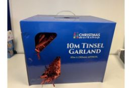 4 X BRAND NEW CHRISTMAS WORKSHOP 10M TINSEL GARLAND 10M X 150MM