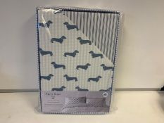 BRAND NEW EMILY BOND KING SIZE DUVET COVER WITH DACHSHUND DETAIL COLOUR GREY RRP £80