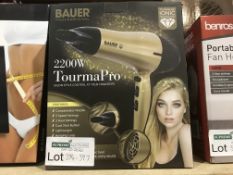 BAUER PROFESSIONAL 2200 WATT TOURMAPRO HAIR DRYER