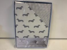 BRAND NEW EMILY BOND KING SIZE DUVET COVER WITH DACHSHUND DETAIL COLOUR GREY RRP £80