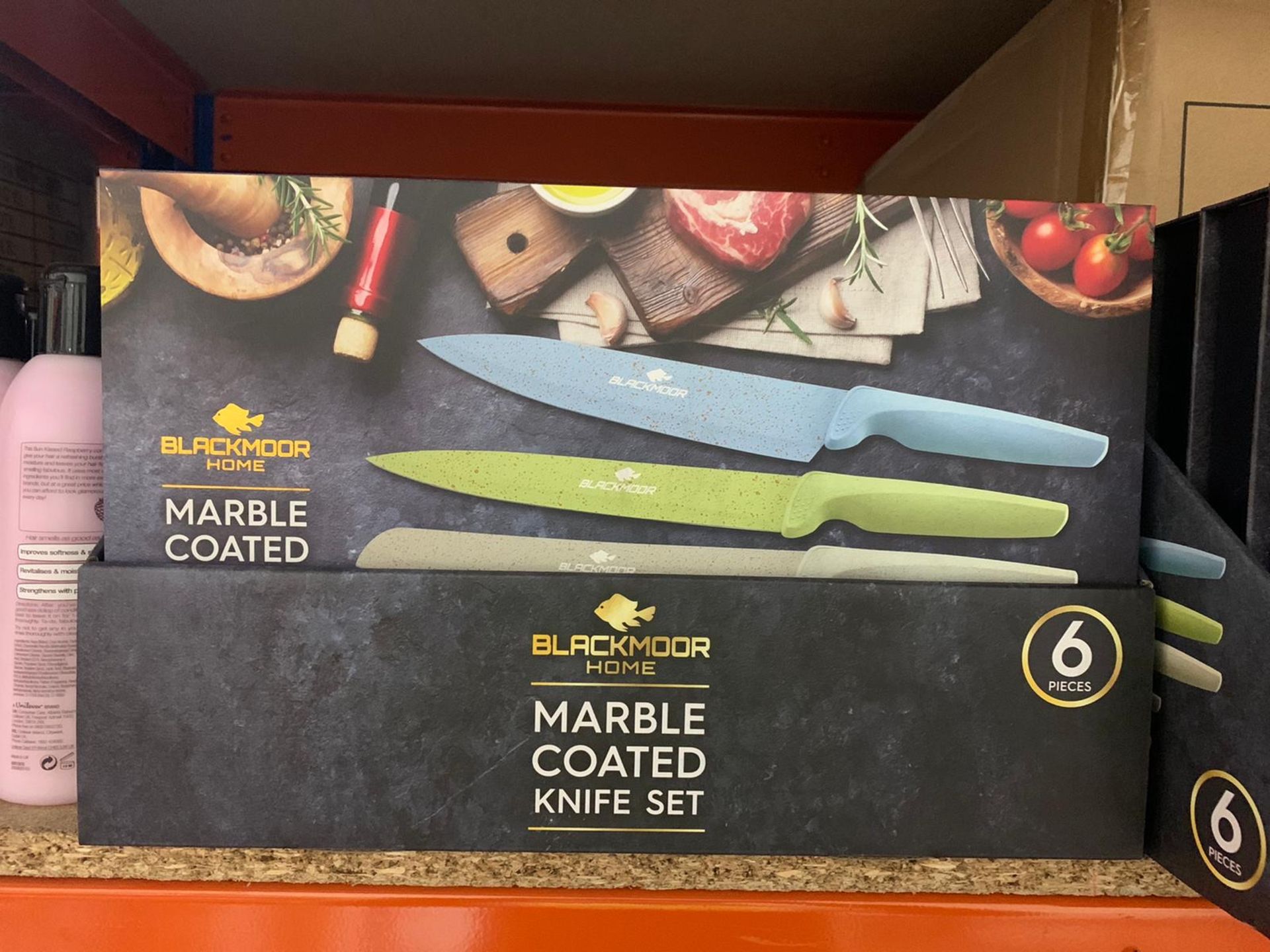 BRAND NEW BLACKMOOR HOME 6 PIECE MARBLE COATED KNIFE SET