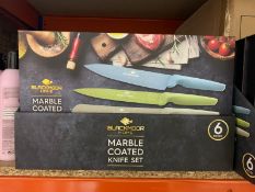 BRAND NEW BLACKMOOR HOME 6 PIECE MARBLE COATED KNIFE SET