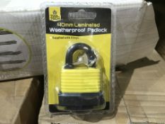 6 X BRAND NEW TOOL TECH 40MM LAMINATED WATERPROOF PADLOCKS