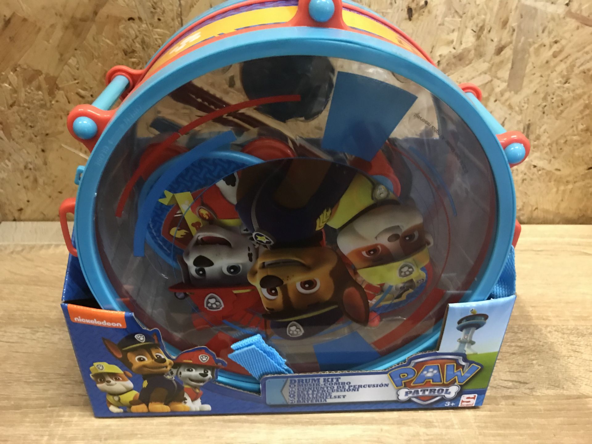 24 x BRAND NEW BOXED PAW PATROL DRUM KITS - INCLUDES DRUM & STICKS, FLUTE, CASTANETS, TAMBOURINE,