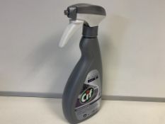 27 X BRAND NEW CIF PROFESSIONAL STEEL AND GLASS CLEANER 750ML