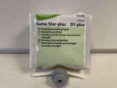 8 X BRAND NEW SUMA STAR PLUS D1 PLUS 1.5L HAND DISHWASHING LIQUID IN 2 BOXES RRP £300