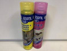 12 X BRAND NEW 650ML INSETTE BATHROOM AND SHOWER MOUSSE AND 5 X BRAND NEW 650ML CARPET MOUSSE