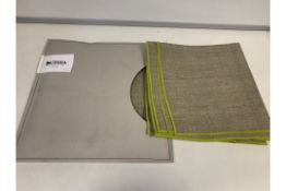 14 X BRAND NEW DATERRA PURE LINEN SET OF 4 NAPKINS NATURAL MOSS GREEN RRP £25