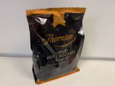 20 X 1.6KG THORNTONS LUXURY HOT CHOCOLATE POWDER BB 02/21 RRP £21.99 EACH