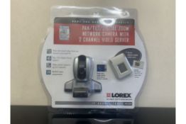 5 X BRAND NEW LOREX PAN/TILY/DIGITAL ZOOM NETWORK CAMERAS WITH 2 CHANNEL VIDEO SERVERS
