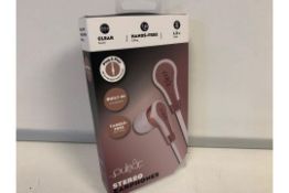 16 x BRAND NEW BOXED PULSAR STEREO EARPHONES - BUILT IN MICROPHONE IN ASSORTED COLOURS