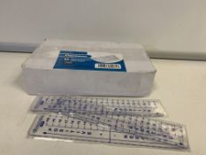 10 X PACKS OF 50 CLASSMASTER POSITIVE/NEGATIVE CLEAR RULERS