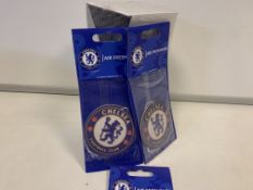 250 X BRAND NEW OFFICAL CHELSEA FC AIR FRESHENERS IN 10 BOXES