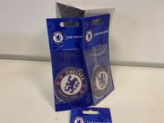 250 X BRAND NEW OFFICAL CHELSEA FC AIR FRESHENERS IN 10 BOXES