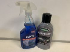 LOT CONTAINING 60 X AUTOCARE DE-ICER 500ML AND 12 X TRIPLEWAX CAR POLISH 500ML