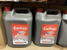 16 X BRAND NEW CARPLAN RED ADVANCE ANTI FREEZE AND COOLANT 5 LITRE TUBS
