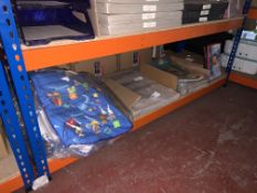 MIXED EDUCATIONAL LOT CONTAINING DOCUMENT FOLDERS, STORY BOOKS, WALL HANGING CREATION STORIES, ETC