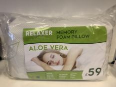 4 X BRAND NEW ALOE VERA RELAXER MEMORY FOAM PILLOW RRP £59.99 EACH