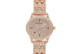 JUICY COUTURE ROSE GOLD COLOURED LADIES WRIST WATCH WITH WHITE COLOURED STONES RRP £195.00