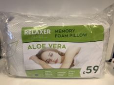 4 X BRAND NEW ALOE VERA RELAXER MEMORY FOAM PILLOW RRP £59.99 EACH