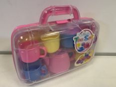 6 x NEW PORTABLE TEA SET WITH CARRY CASE