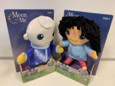 24 X BRAND NEW ASSORTED MOON AND ME TALKING PLUSH TOYS IN 8 BOXES