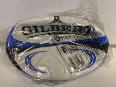 7 x NEW GILKERT MATCH OMEGA BLUE & BLACK RUGBY BALL SIZE 5