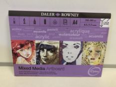 20 X BRAND NEW OPTIMA DALER ROWNEY MIXED MEDIA ARTBOARD BOOKS