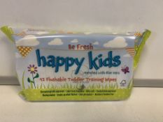 25 X BRAND NEW PACKS OF 42 HAPPY KIDS FLUSHABLE TODDLER TRAINING WIPES