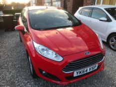 YK64 VSP 2014 Ford Fiesta 1.2 petrol zetec. 34,118 miles. First registered: 1 September 2014