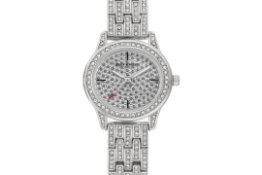 JUICY COUTURE SILVER COLOURED LADIES WRIST WATCH WITH WHITE COLOURED STONES RRP £195.00