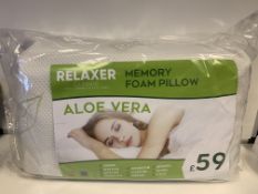 4 X BRAND NEW ALOE VERA RELAXER MEMORY FOAM PILLOW RRP £59.99 EACH