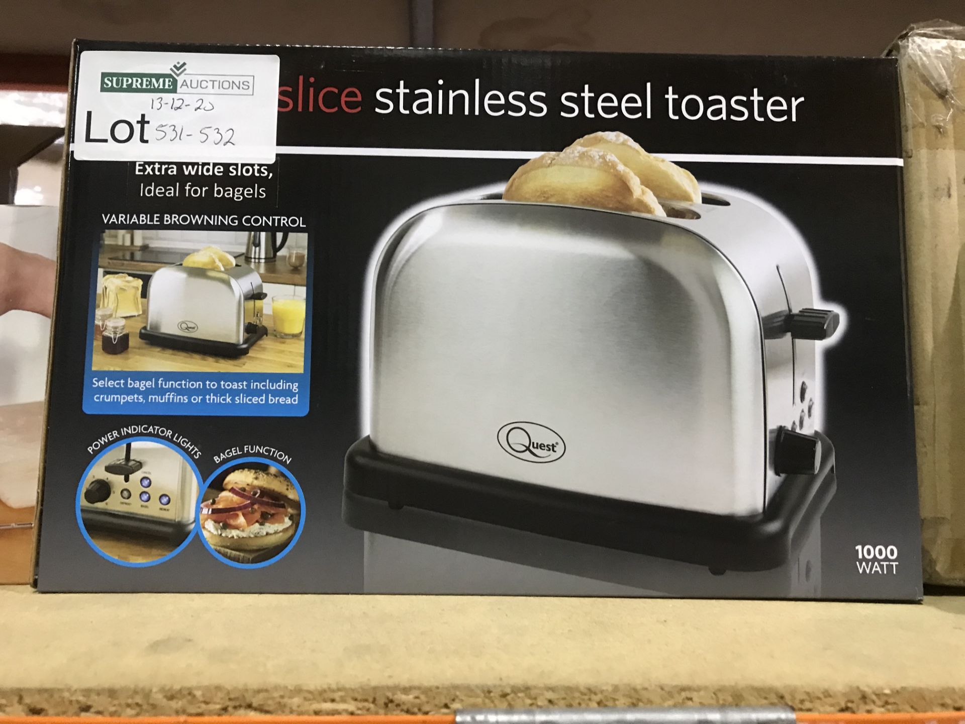QUEST 2 SLICE STAINLESS STEEL TOASTER