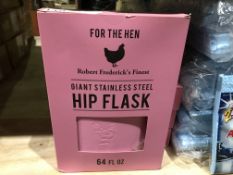 2 X ROBER FREDERICKS FINEST GIANT STAINLESS STEE HIP FLASKS