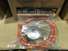 6 X MILESTONE GAS HOSE, CLIPS AND GAS REGULATOR