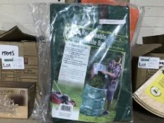 LOT CONTAINING 25 ITEMS IE GARDENKRAFT LARGE RE-USEABLE GARDEN WASTE BAGS AND MILESTONE TARPAULIN