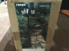 RANEX ALUMINIUM / GLASS OUT DOOR CLASSIC GARDEN LAMPOST / LIGHT