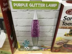 GLOBAL GIZMOS PURPLE GLITTER LAMP