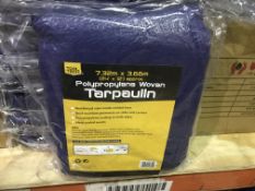 5 X TOOL TECH POLYPROPYLENE WOVEN TARPAULIN SIZE 7.32M X 3.66M