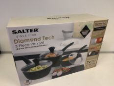 BRAND NEW SALTER GOLD EDITION DIAMOND TECH 3 PIECE PAN SET