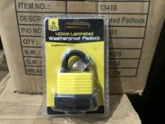 6 X BRAND NEW TOOL TECH 40MM LAMINATED WATERPROOF PADLOCKS