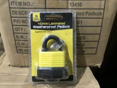 6 X BRAND NEW TOOL TECH 40MM LAMINATED WATERPROOF PADLOCKS