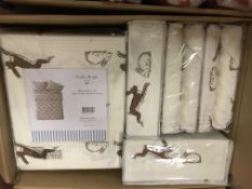 BRAND NEW EMILY BOND DOUBLE DUVET SET WITH RABBIT AND HARE DETAIL