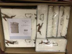 BRAND NEW EMILY BOND KING SIZE DUVET SET WITH RABBIT AND HARE DETAIL