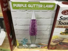 GLOBAL GIZMOS PURPLE GLITTER LAMP