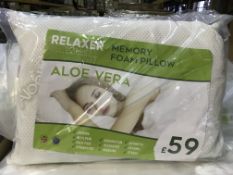 BRAND NEW RELAXER ALOE VERA MEMORY FOAM PILLOWS RRP 0F EACH PILLOW £59.00