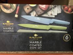 BRAND NEW BLACKMOOR HOME 6 PIECE MARBLE COATED KNIFE SET